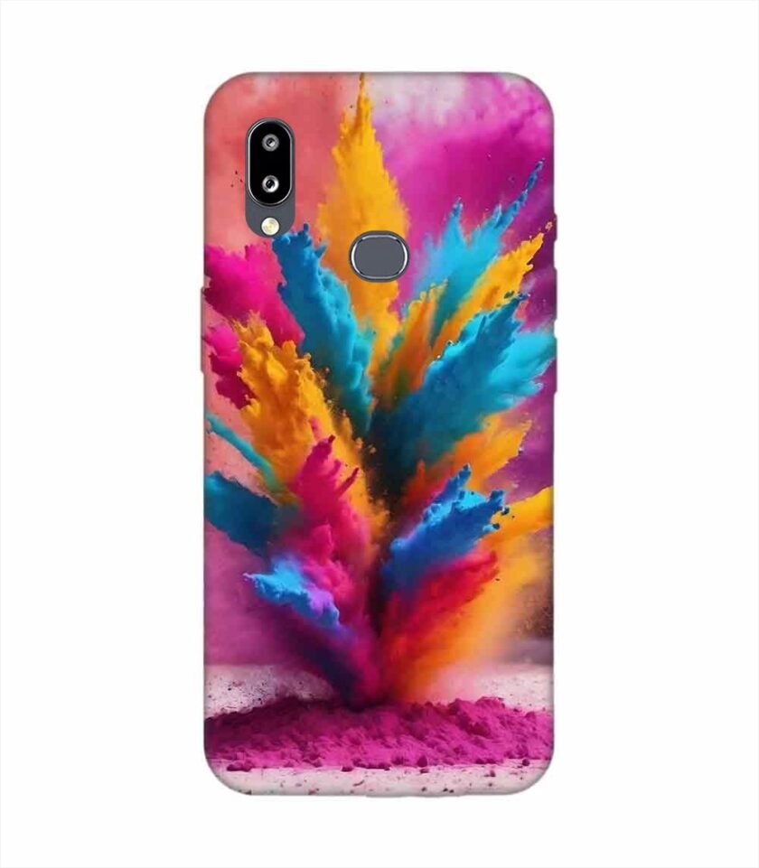 Samsung Galaxy A30 Happy Holi Color Splash Explosion Colored Powder Background Ai Generated Custom Printed Back Cover Design