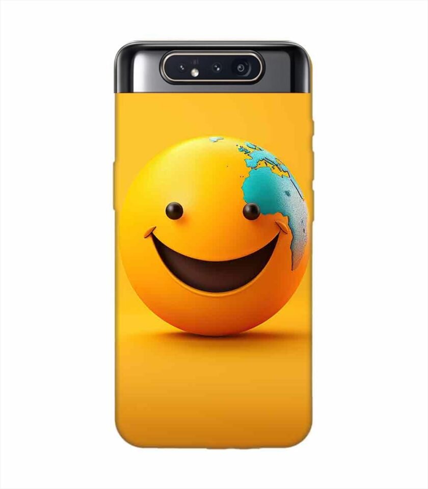 Samsung Galaxy A80 Happy Smiley Face Emoji Custom Printed Back Cover Design