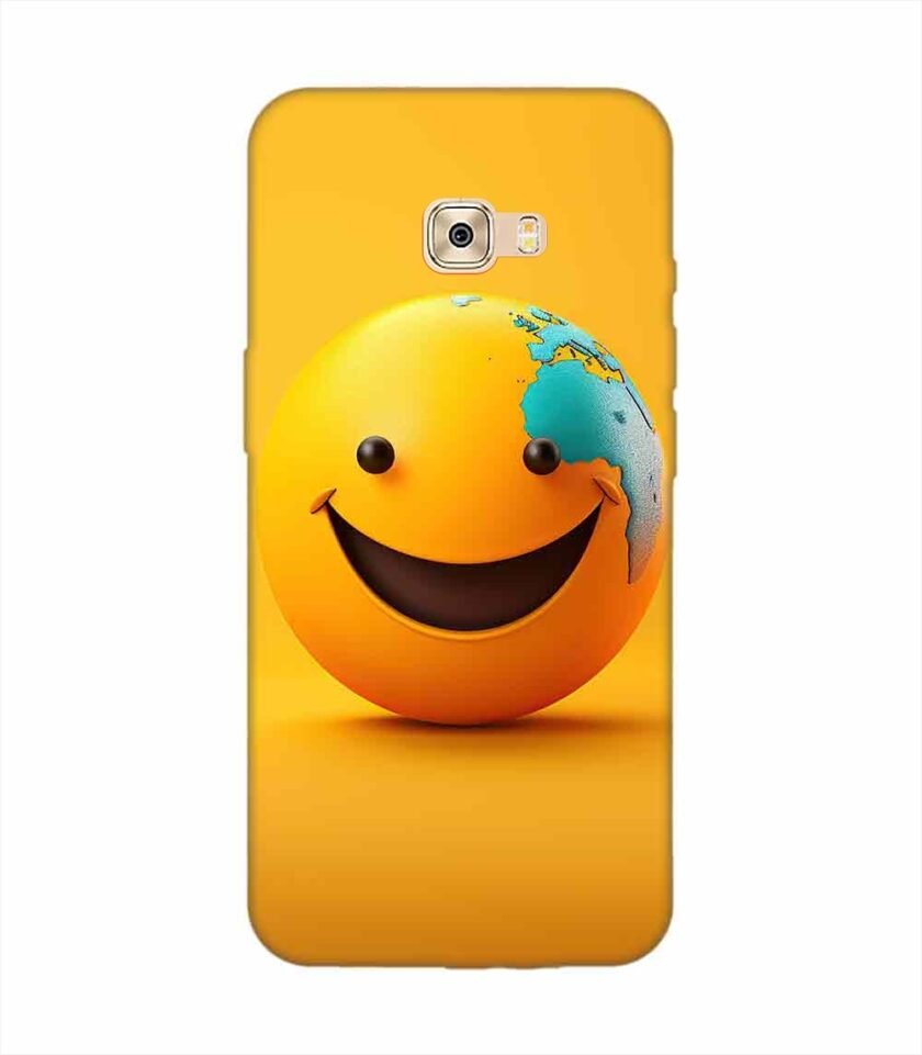 Samsung Galaxy C9 Happy Smiley Face Emoji Custom Printed Back Cover Design
