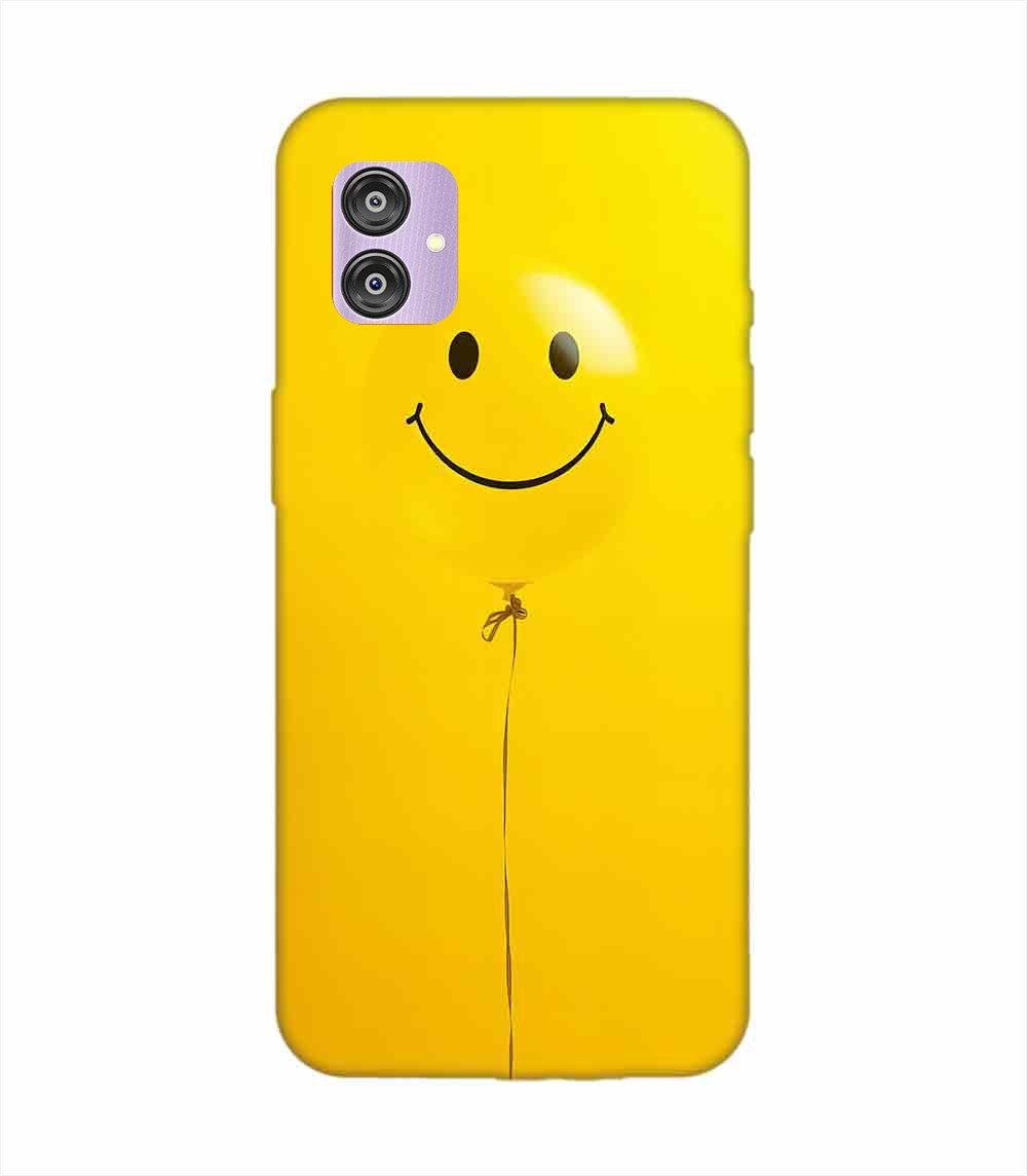 Samsung Galaxy F04 Happy Yellow Balloon Custom Printed Back Cover Design