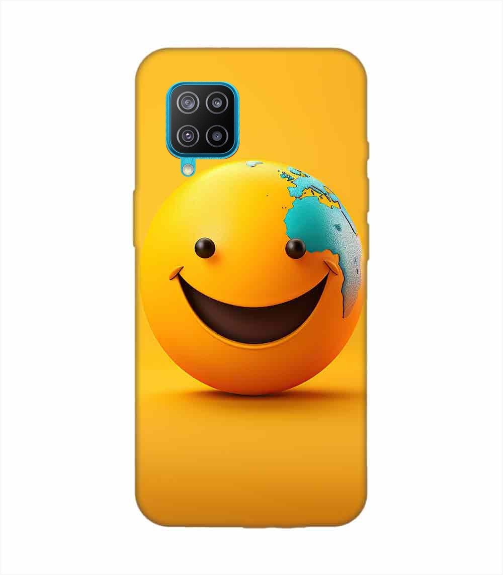 Samsung Galaxy F12 Happy Smiley Face Emoji Custom Printed Back Cover Design