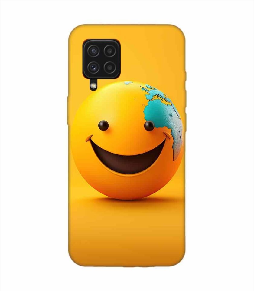 Samsung Galaxy F22 Happy Smiley Face Emoji Custom Printed Back Cover Design