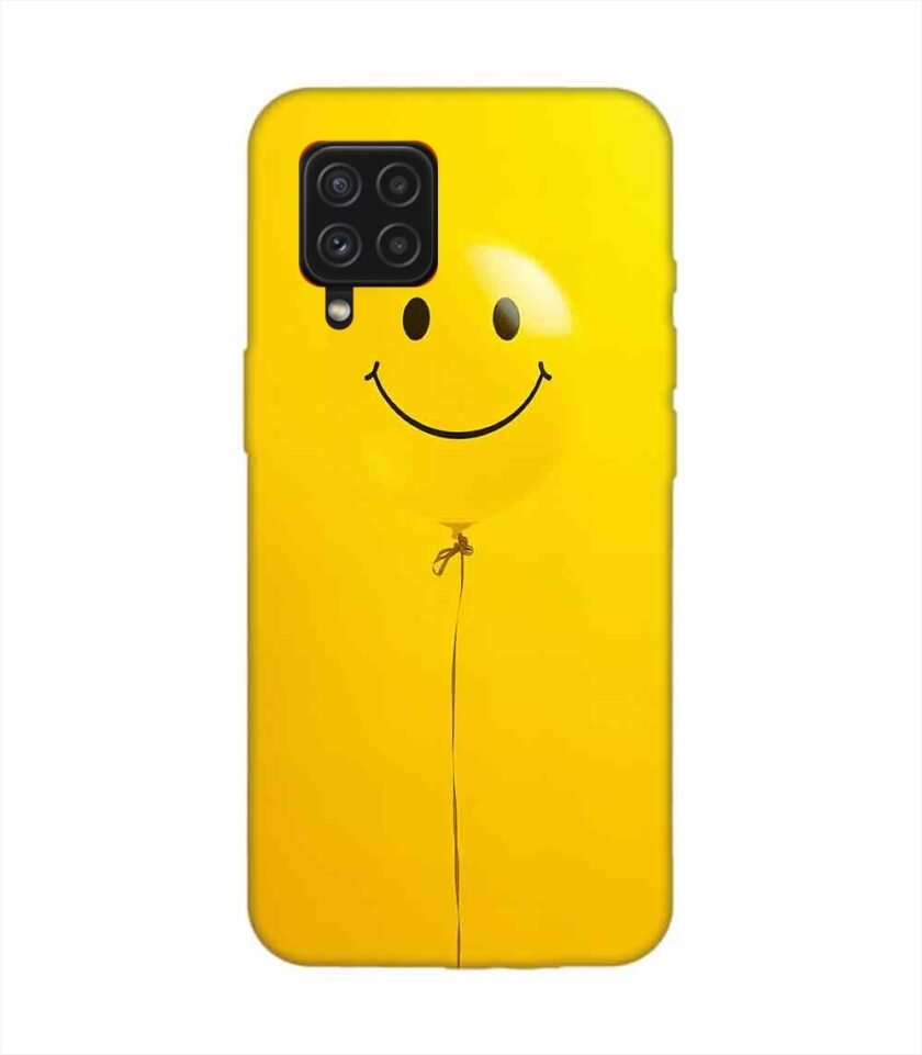 Samsung Galaxy F22 Happy Yellow Balloon Custom Printed Back Cover Design