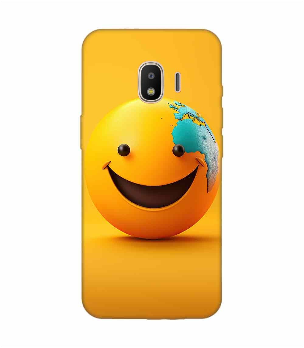 Samsung Galaxy J2 Core Happy Smiley Face Emoji Custom Printed Back Cover Design