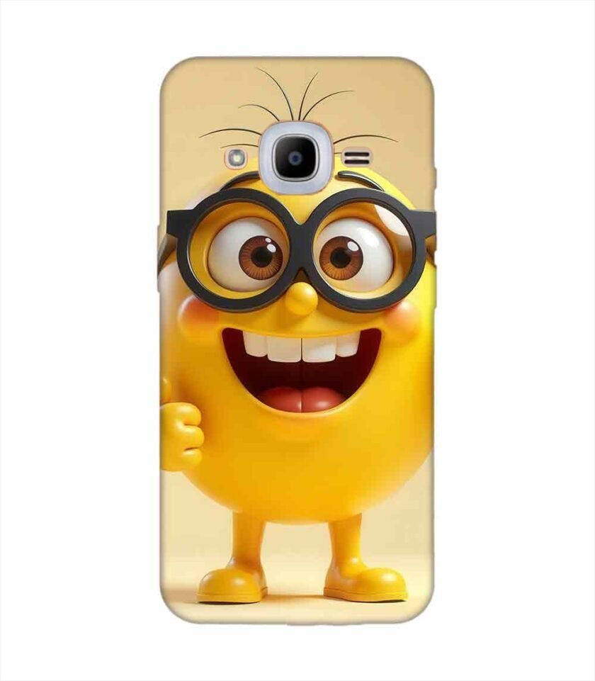 Samsung Galaxy J2 Pro (2016) Happy Yellow Smiley Face Wearing Glasses Giving Thumbs Up Custom Printed Back Cover Design