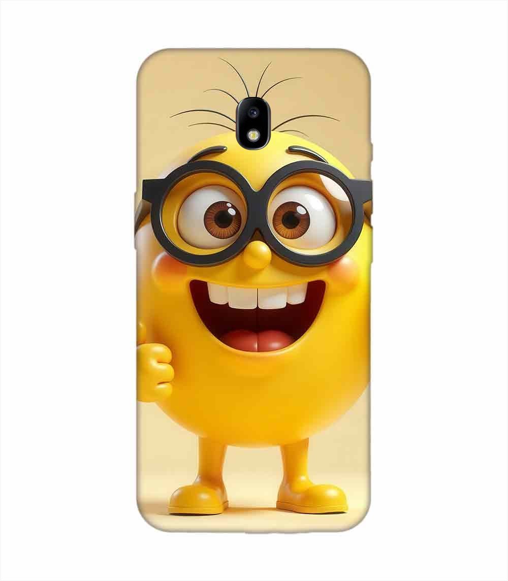 Samsung Galaxy J7 (2017) Happy Yellow Smiley Face Wearing Glasses Giving Thumbs Up Custom Printed Back Cover Design