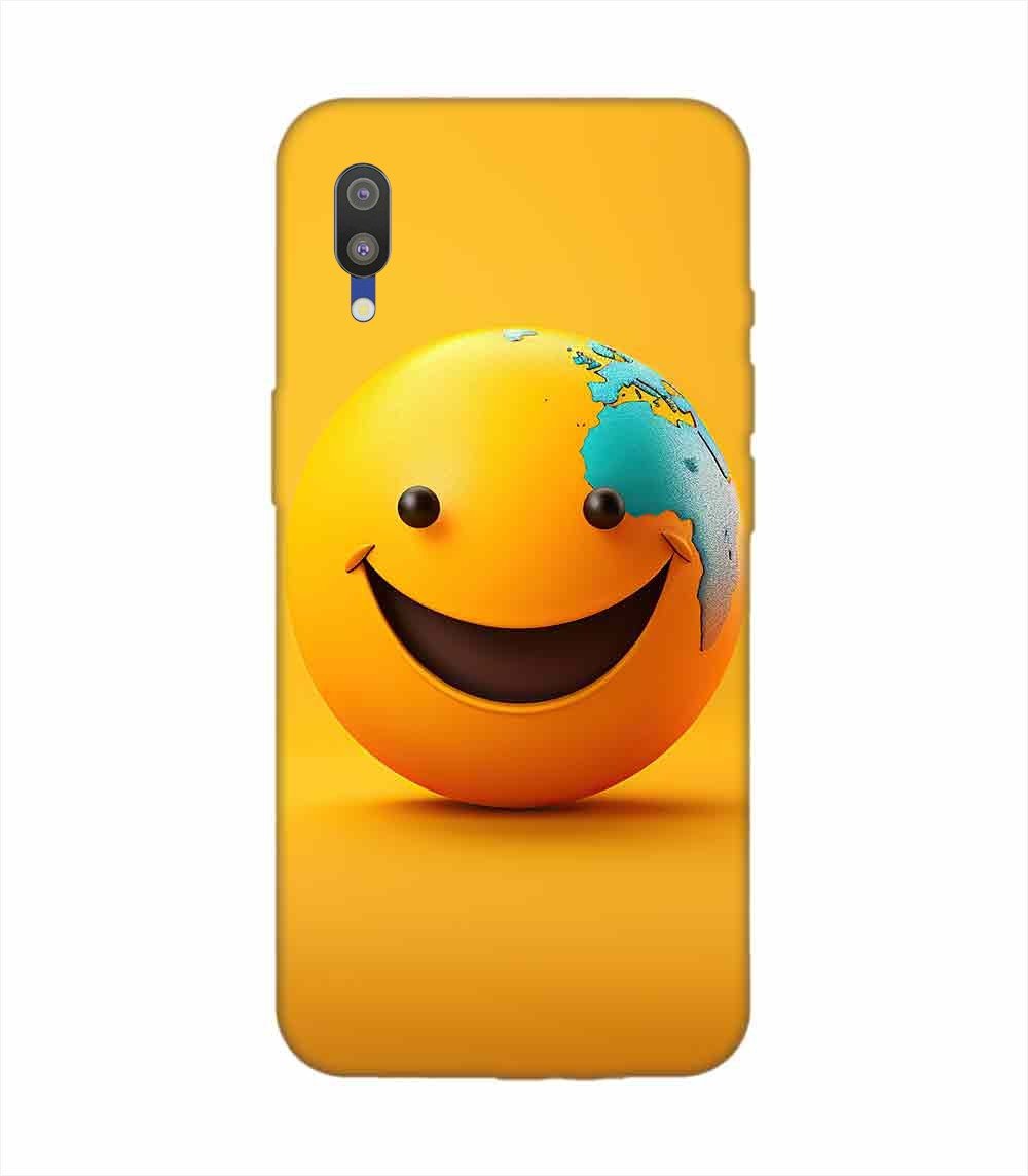 Samsung Galaxy M10 Happy Smiley Face Emoji Custom Printed Back Cover Design
