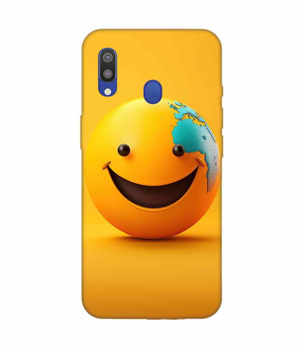 Samsung Galaxy M20 Happy Smiley Face Emoji Custom Printed Back Cover Design
