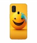 Samsung Galaxy M21 (2021) Happy Smiley Face Emoji Custom Printed Back Cover Design