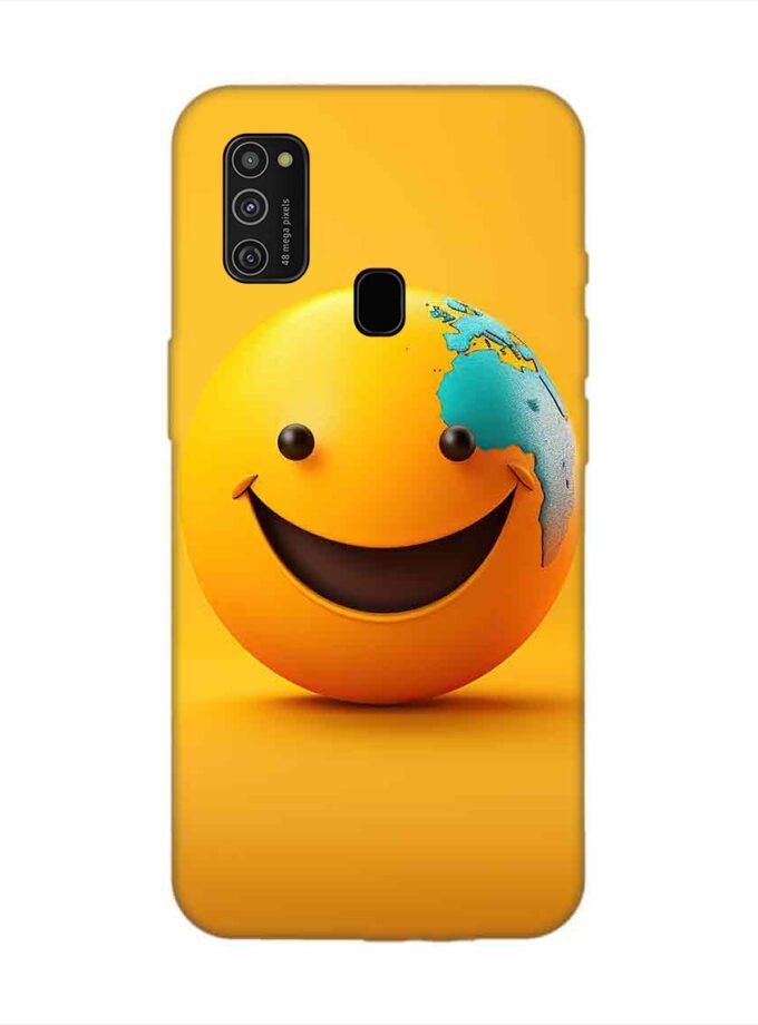 Samsung Galaxy M21 (4G) Happy Smiley Face Emoji Custom Printed Back Cover Design
