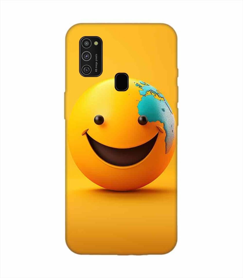 Samsung Galaxy M21 (4G) Happy Smiley Face Emoji Custom Printed Back Cover Design