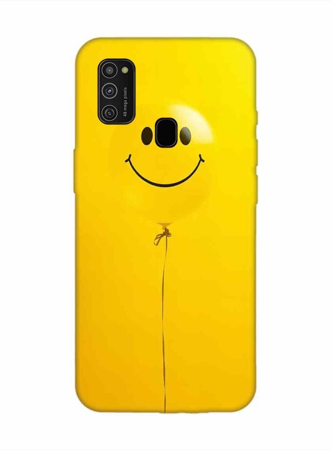 Samsung Galaxy M21 (4G) Happy Yellow Balloon Custom Printed Back Cover Design