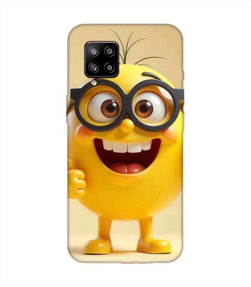 Samsung Galaxy M42 (5G) Happy Yellow Smiley Face Wearing Glasses Giving Thumbs Up Custom Printed Back Cover Design