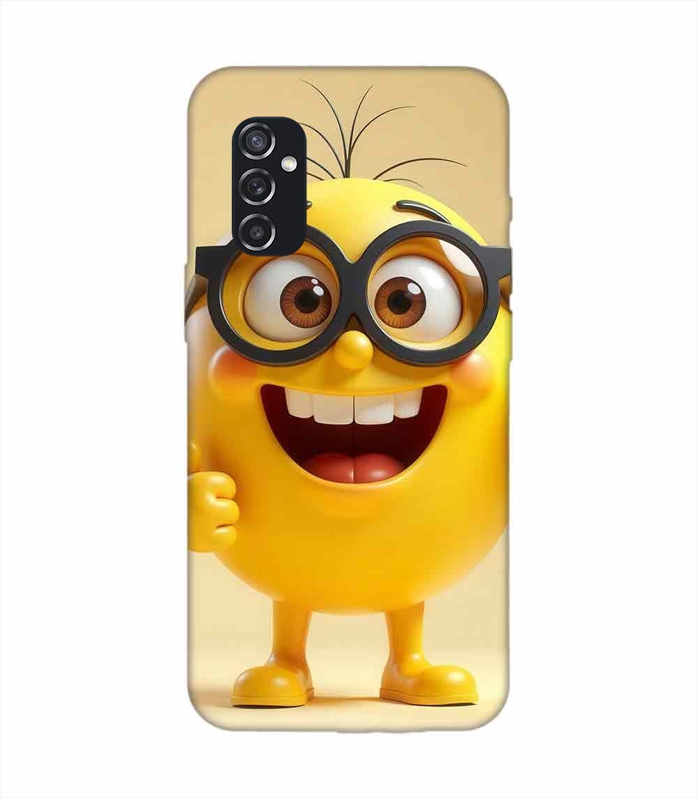 Samsung Galaxy M52 (5G) Happy Yellow Smiley Face Wearing Glasses Giving Thumbs Up Custom Printed Back Cover Design