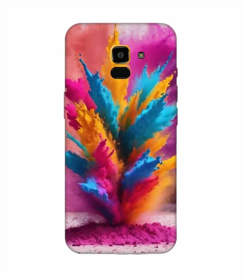 Samsung Galaxy On 6 Happy Holi Color Splash Explosion Colored Powder Background Ai Generated Custom Printed Back Cover Design