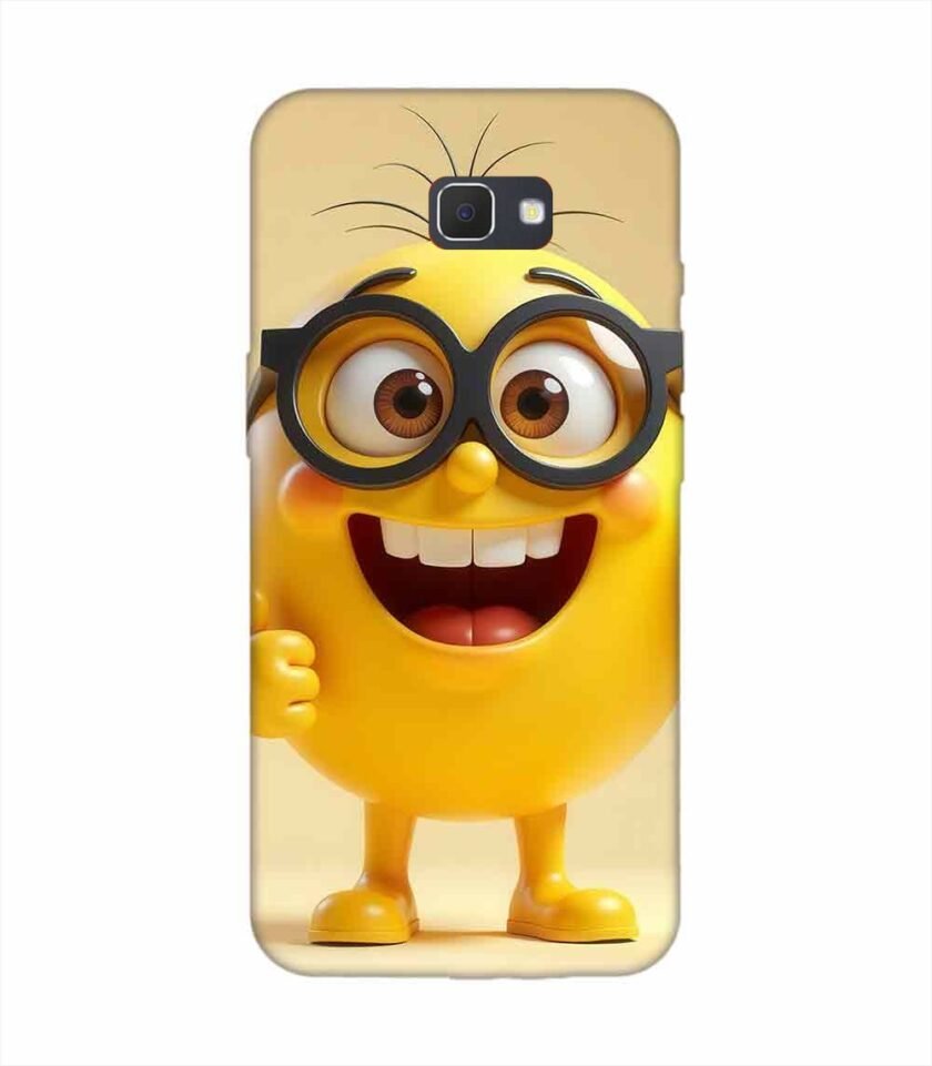 Samsung Galaxy On7 Prime Happy Yellow Smiley Face Wearing Glasses Giving Thumbs Up Custom Printed Back Cover Design