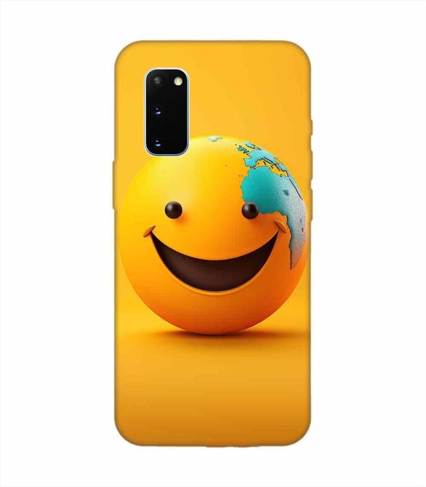 Samsung Galaxy S20 Happy Smiley Face Emoji Custom Printed Back Cover Design