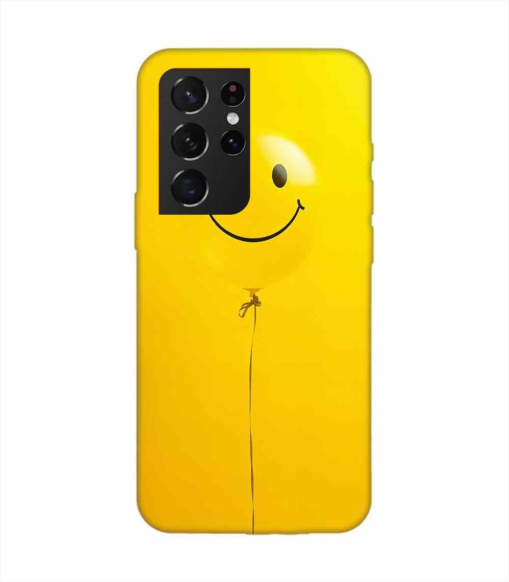 Samsung Galaxy S21 Ultra Happy Yellow Balloon Custom Printed Back Cover Design