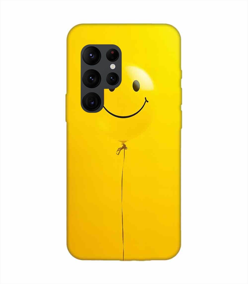 Samsung Galaxy S22 Ultra Happy Yellow Balloon Custom Printed Back Cover Design