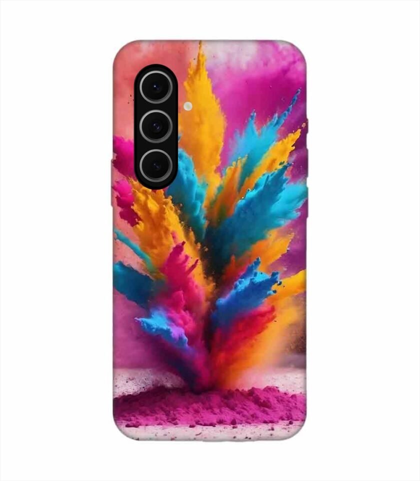 Samsung Galaxy S24 Fe (5G) Happy Holi Color Splash Explosion Colored Powder Background Ai Generated Custom Printed Back Cover Design