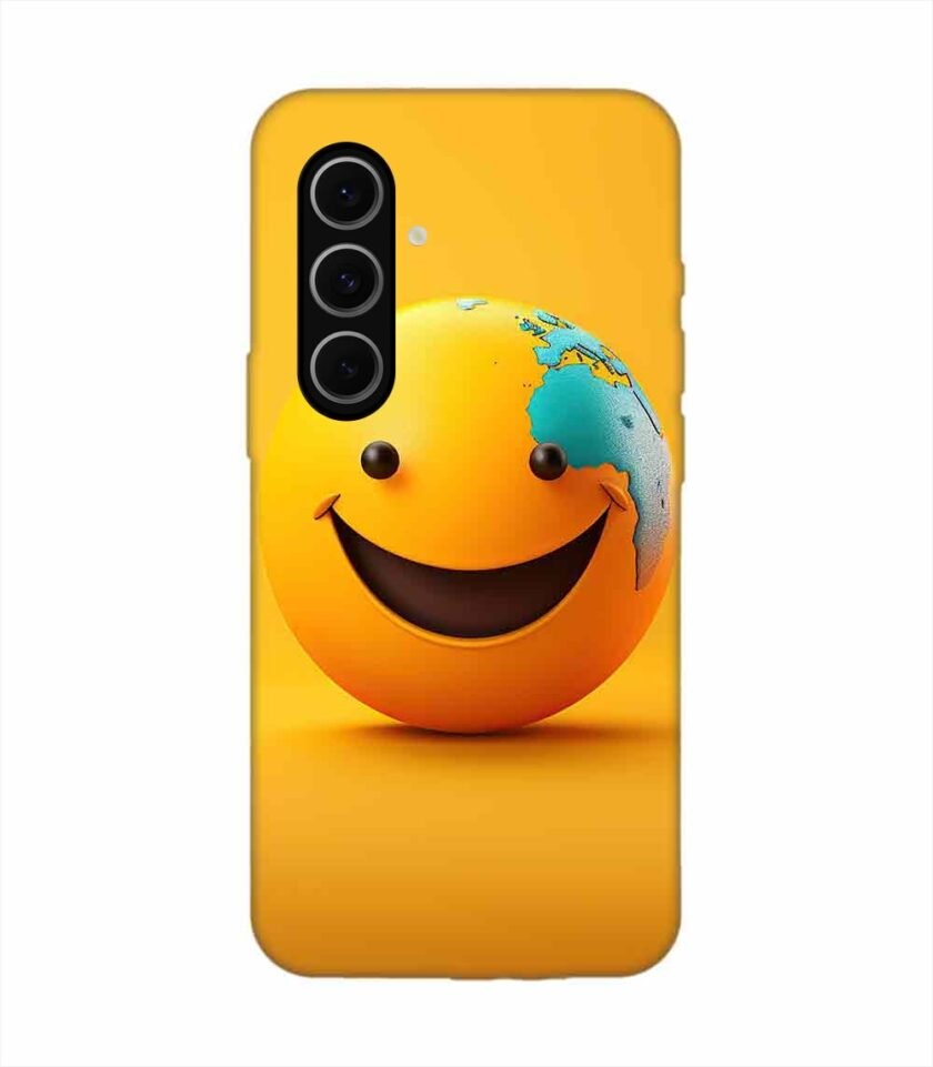 Samsung Galaxy S24 Fe (5G) Happy Smiley Face Emoji Custom Printed Back Cover Design