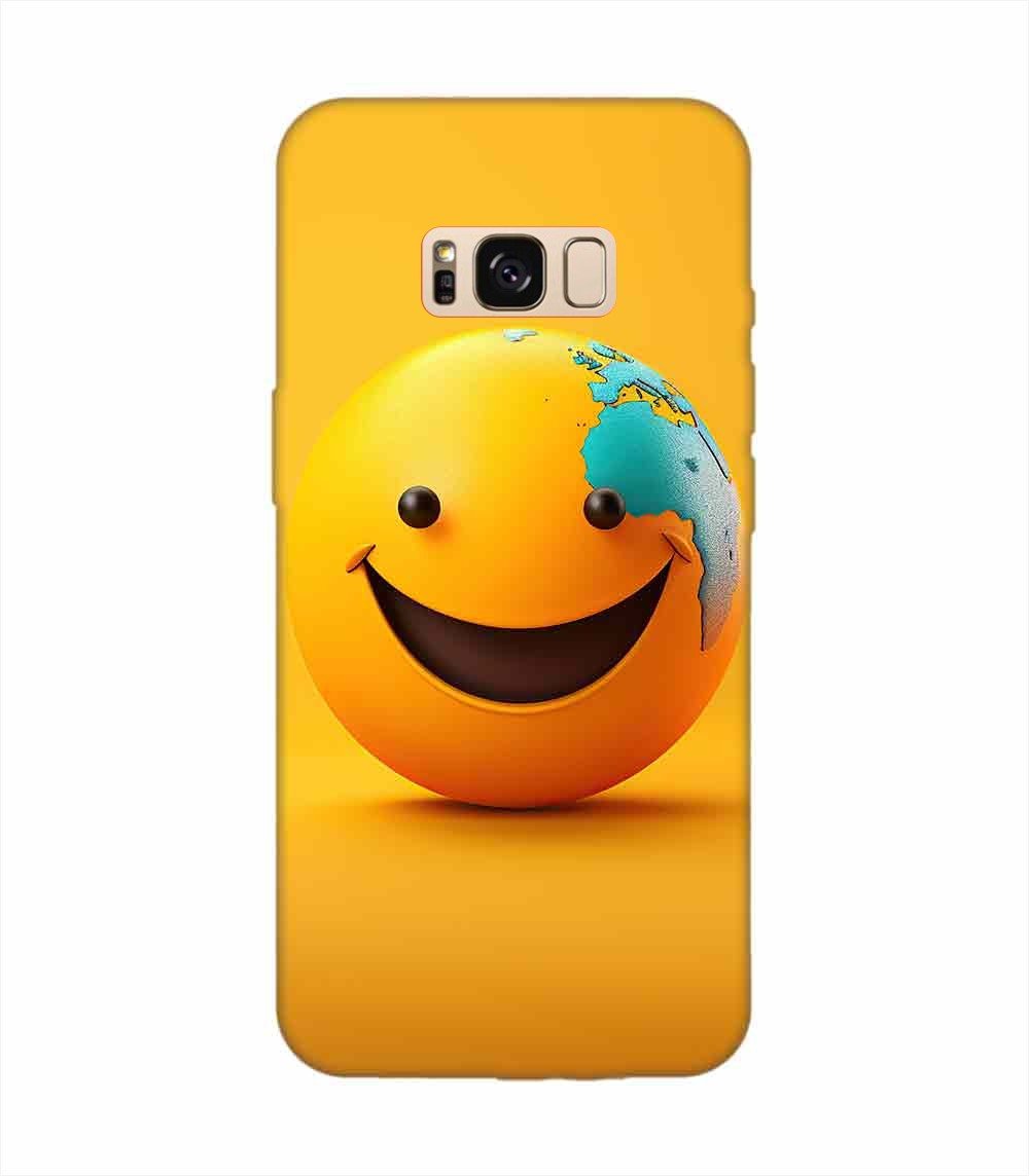 Samsung Galaxy S8 Happy Smiley Face Emoji Custom Printed Back Cover Design