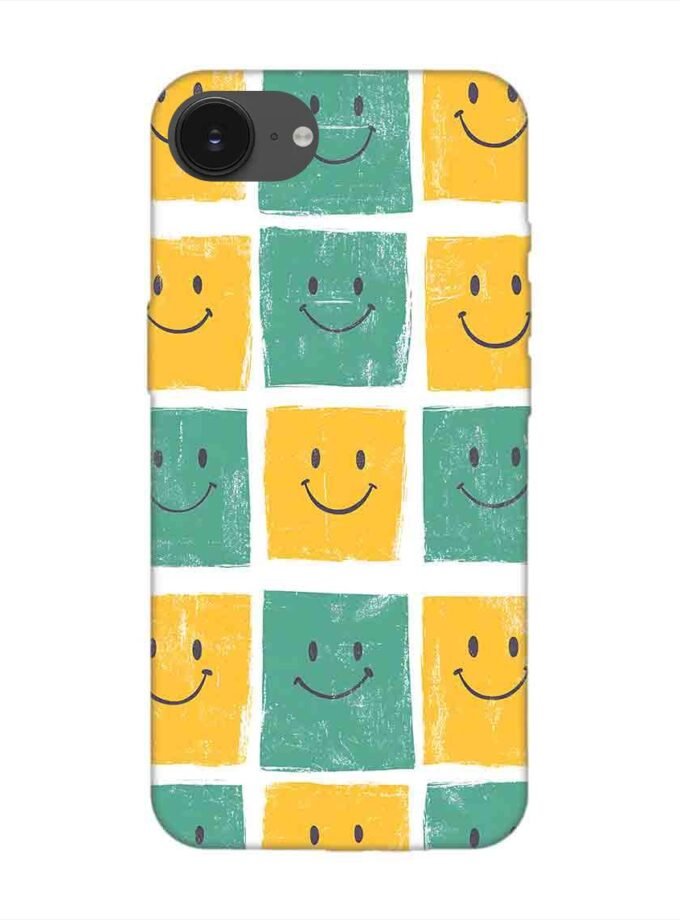 Custom Printed Case Cover for Apple Iphone 16E close up pattern smiley faces