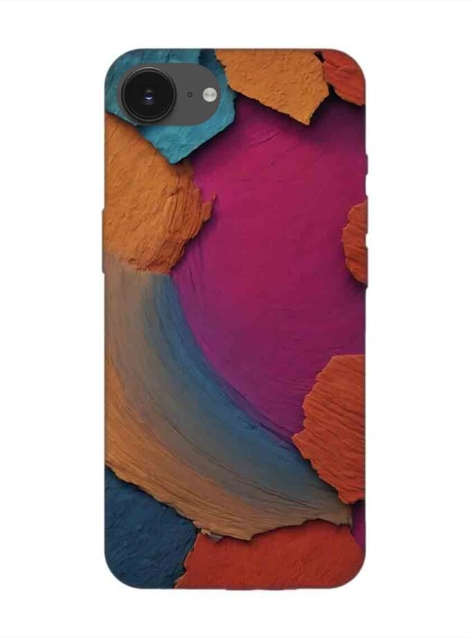 Custom Printed Case Cover for Apple Iphone 16E closeup color textured surface