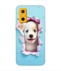 Custom Printed Case Cover for Infinix Gt 30 Pro (5G) close up dog looking out hole wall