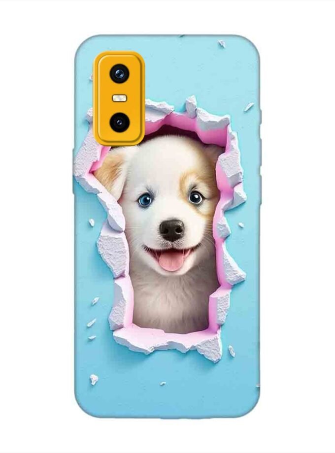 Custom Printed Case Cover for Infinix Gt 30 Pro (5G) close up dog looking out hole wall