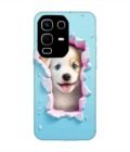Custom Printed Case Cover for Infinix Note 50S (5G) close up dog looking out hole wall