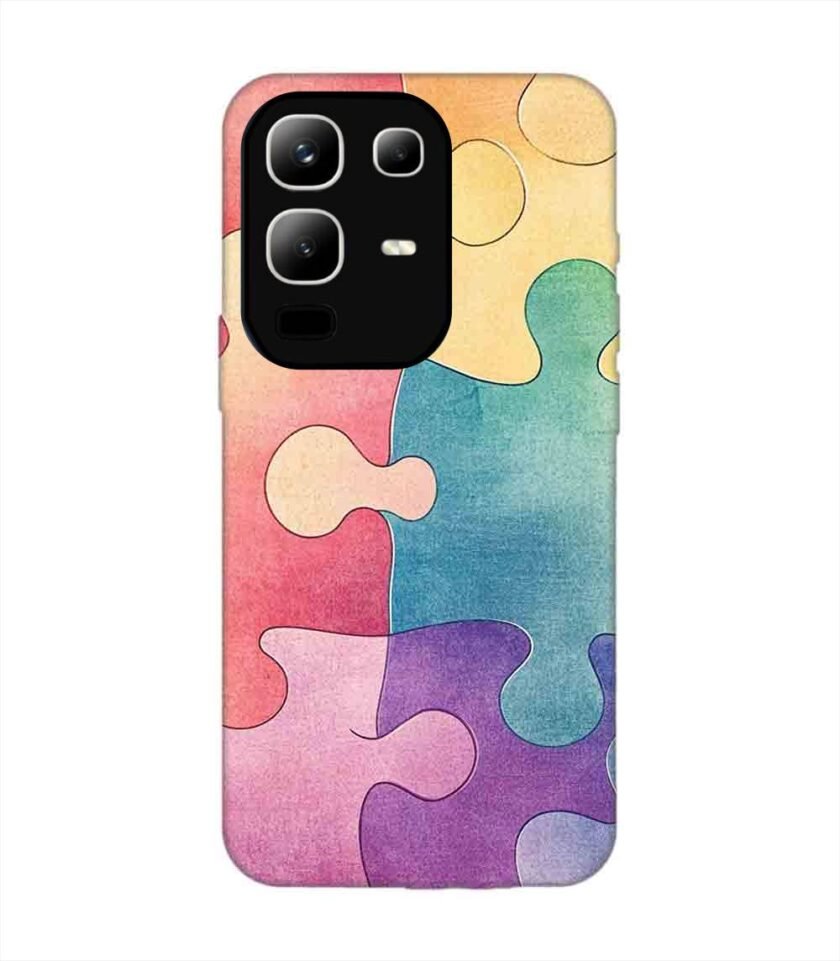 Custom Printed Case Cover for Infinix Note 50X (5G) close up colorful puzzle piece