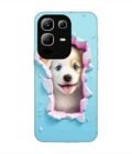 Custom Printed Case Cover for Infinix Note 50X (5G) close up dog looking out hole wall