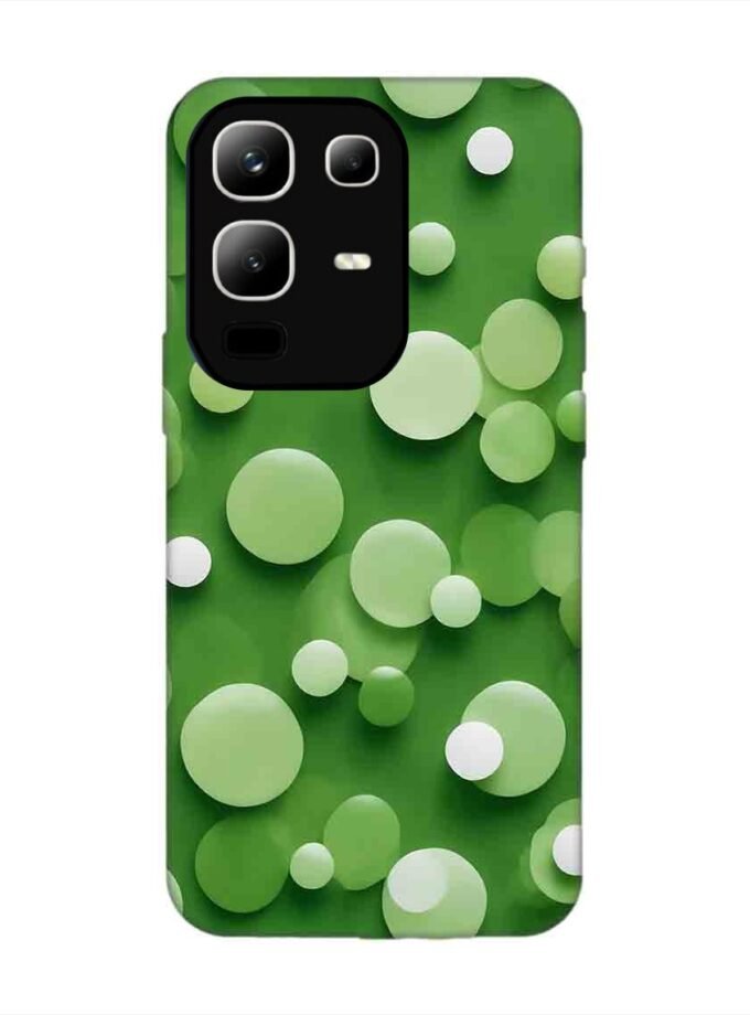 Custom Printed Case Cover for Infinix Note 50X (5G) close up green background with white polka dots