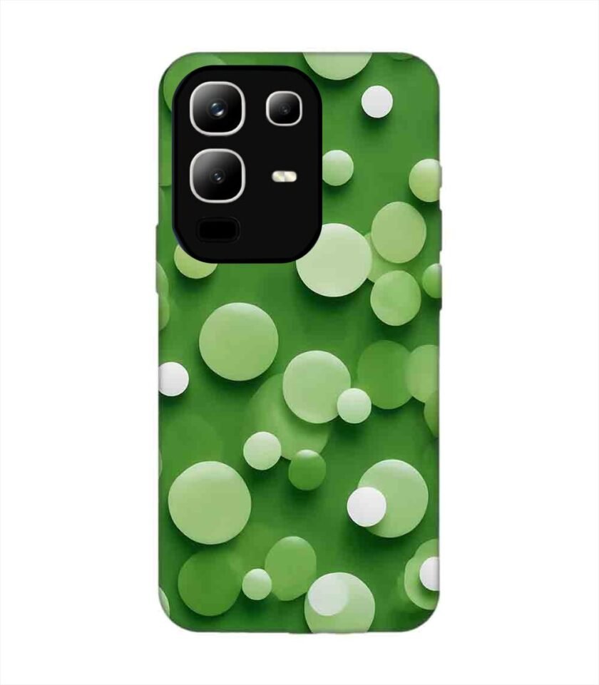 Custom Printed Case Cover for Infinix Note 50X (5G) close up green background with white polka dots