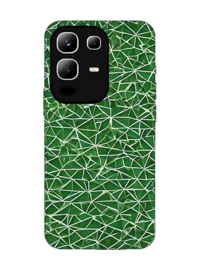 Custom Printed Case Cover for Infinix Note 50X (5G) close up green white geometric pattern