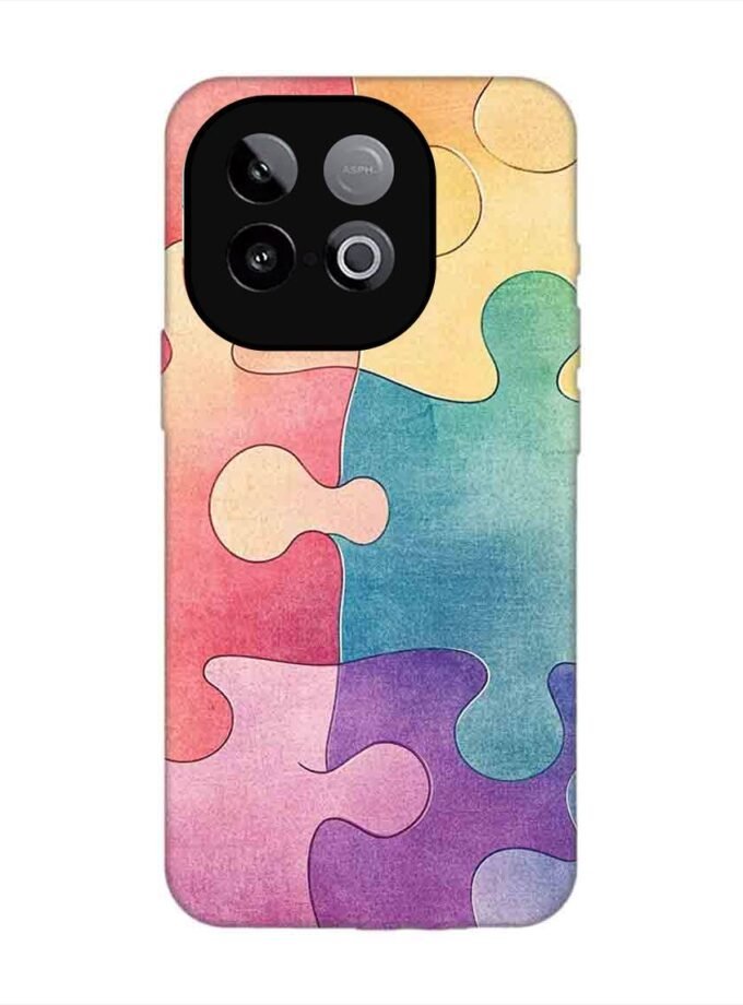 Custom Printed Case Cover for Iqoo Neo 10 (5G) close up colorful puzzle piece