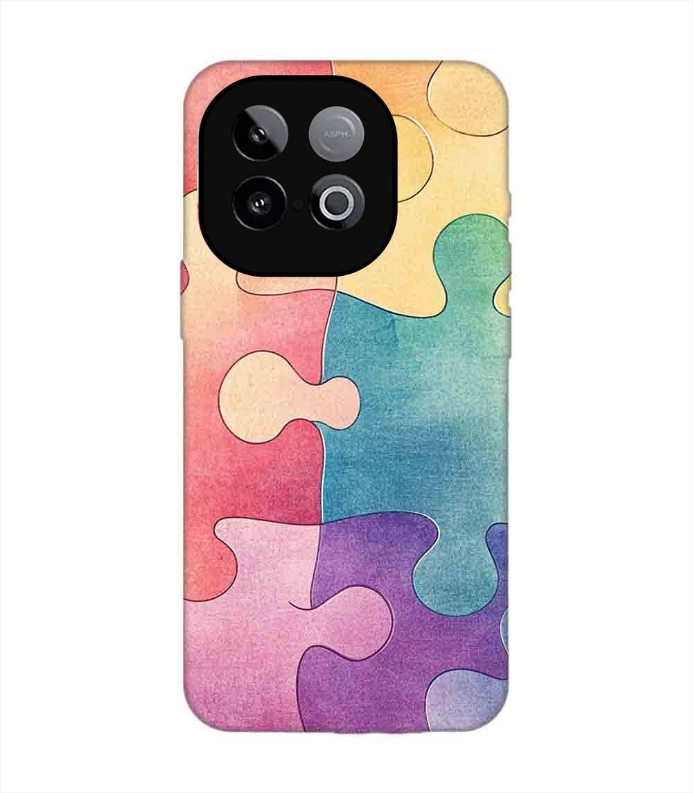 Custom Printed Case Cover for Iqoo Neo 10 (5G) close up colorful puzzle piece