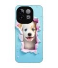 Custom Printed Case Cover for Iqoo Neo 10 (5G) close up dog looking out hole wall