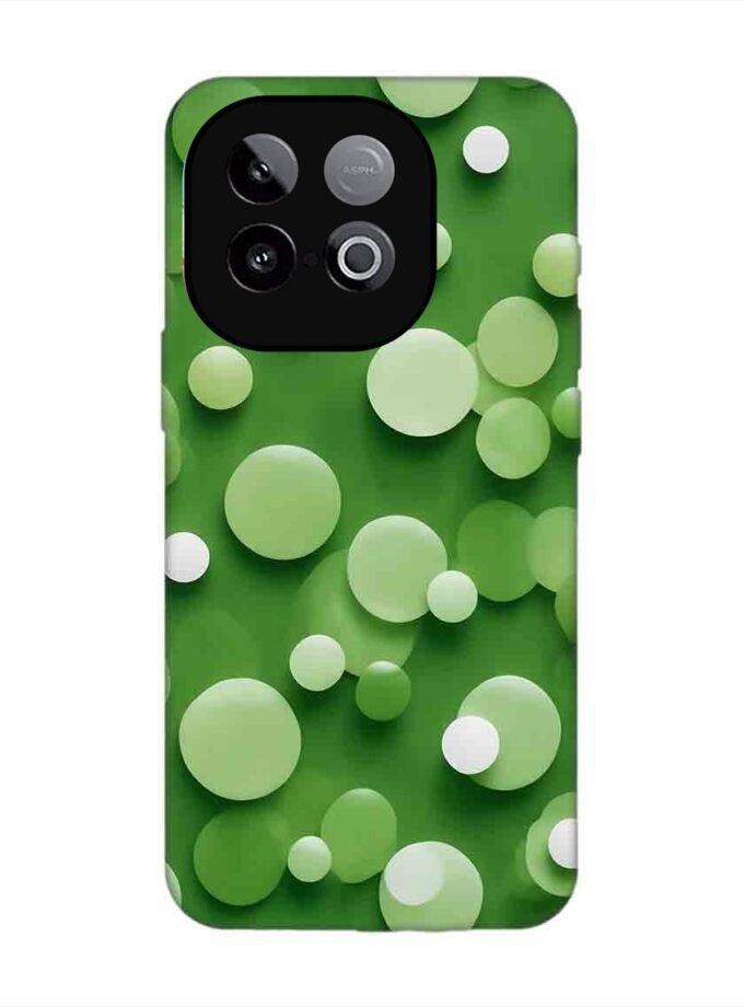Custom Printed Case Cover for Iqoo Neo 10 (5G) close up green background with white polka dots