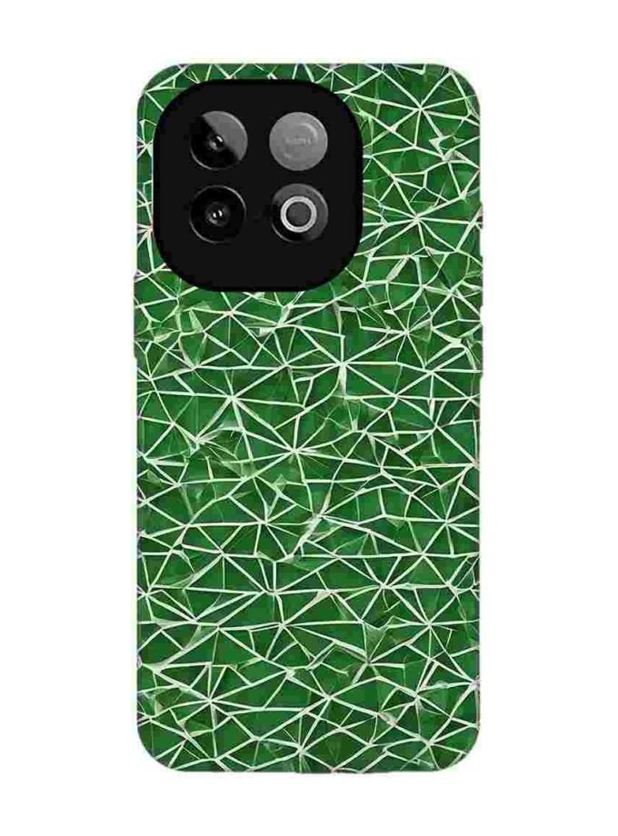 Custom Printed Case Cover for Iqoo Neo 10 (5G) close up green white geometric pattern