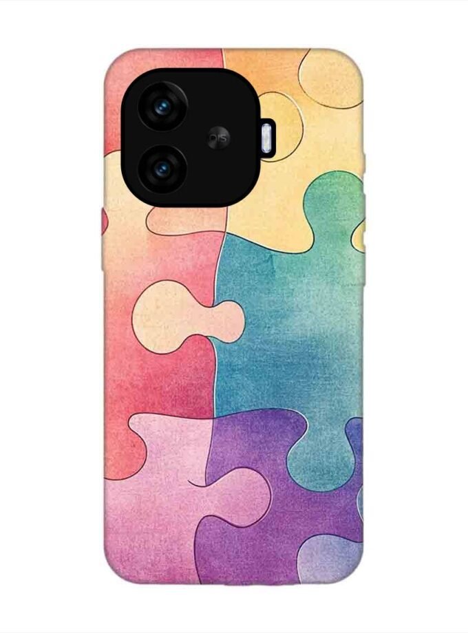 Custom Printed Case Cover for Iqoo Neo 10R (5G) close up colorful puzzle piece