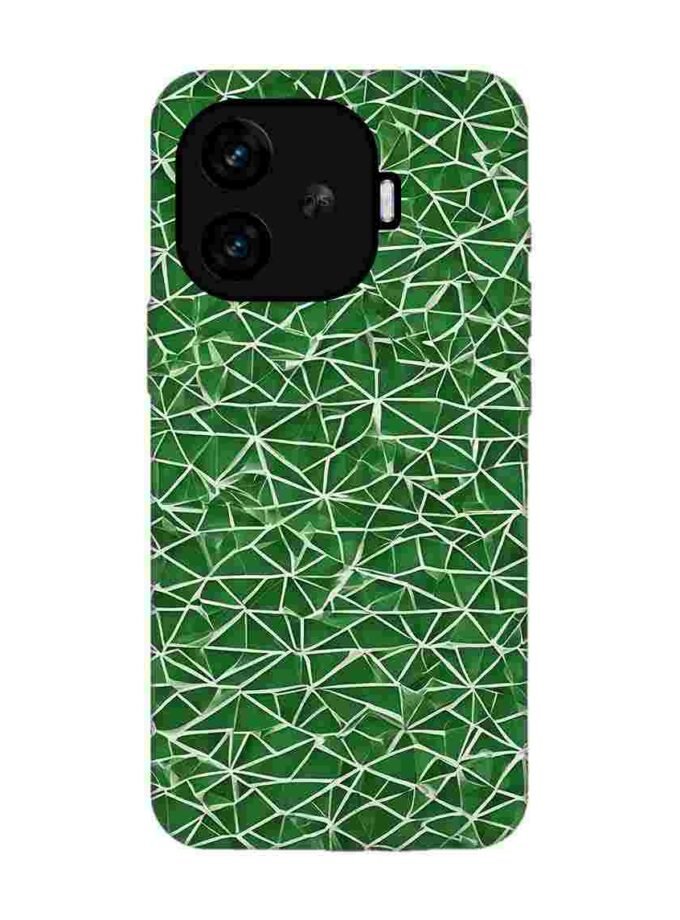 Custom Printed Case Cover for Iqoo Neo 10R (5G) close up green white geometric pattern