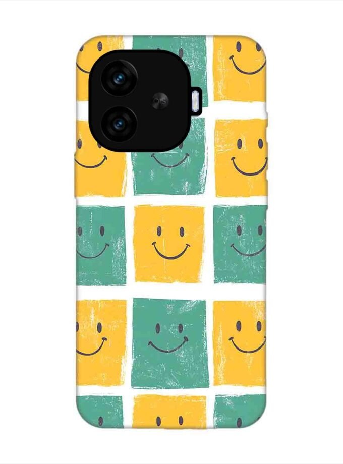 Custom Printed Case Cover for Iqoo Neo 10R (5G) close up pattern smiley faces