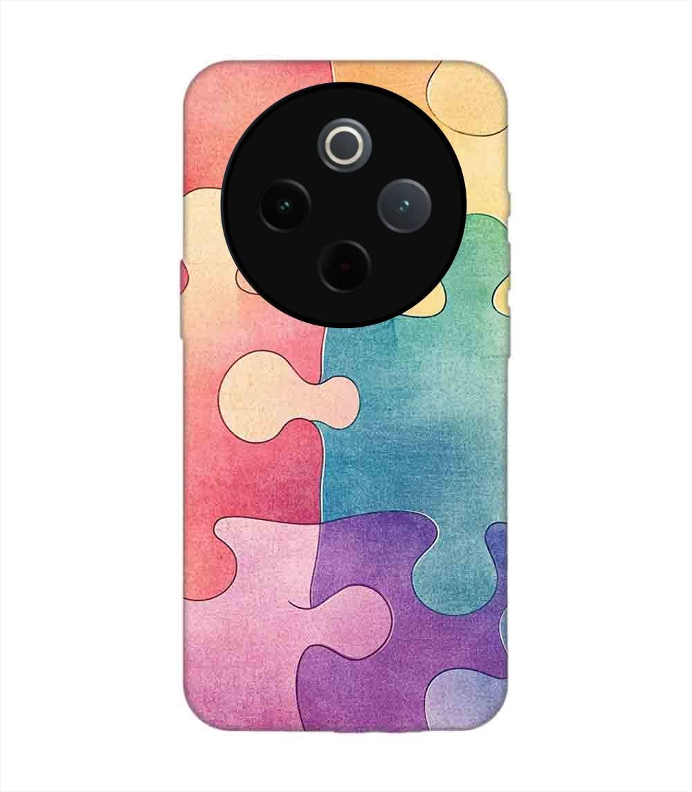 Custom Printed Case Cover for Iqoo Z10 (5G) close up colorful puzzle piece