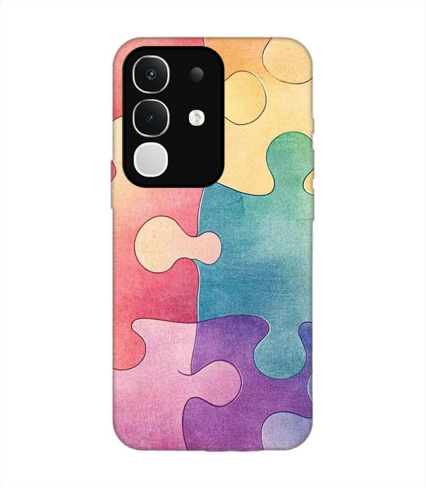 Custom Printed Case Cover for Iqoo Z10X (5G) close up colorful puzzle piece