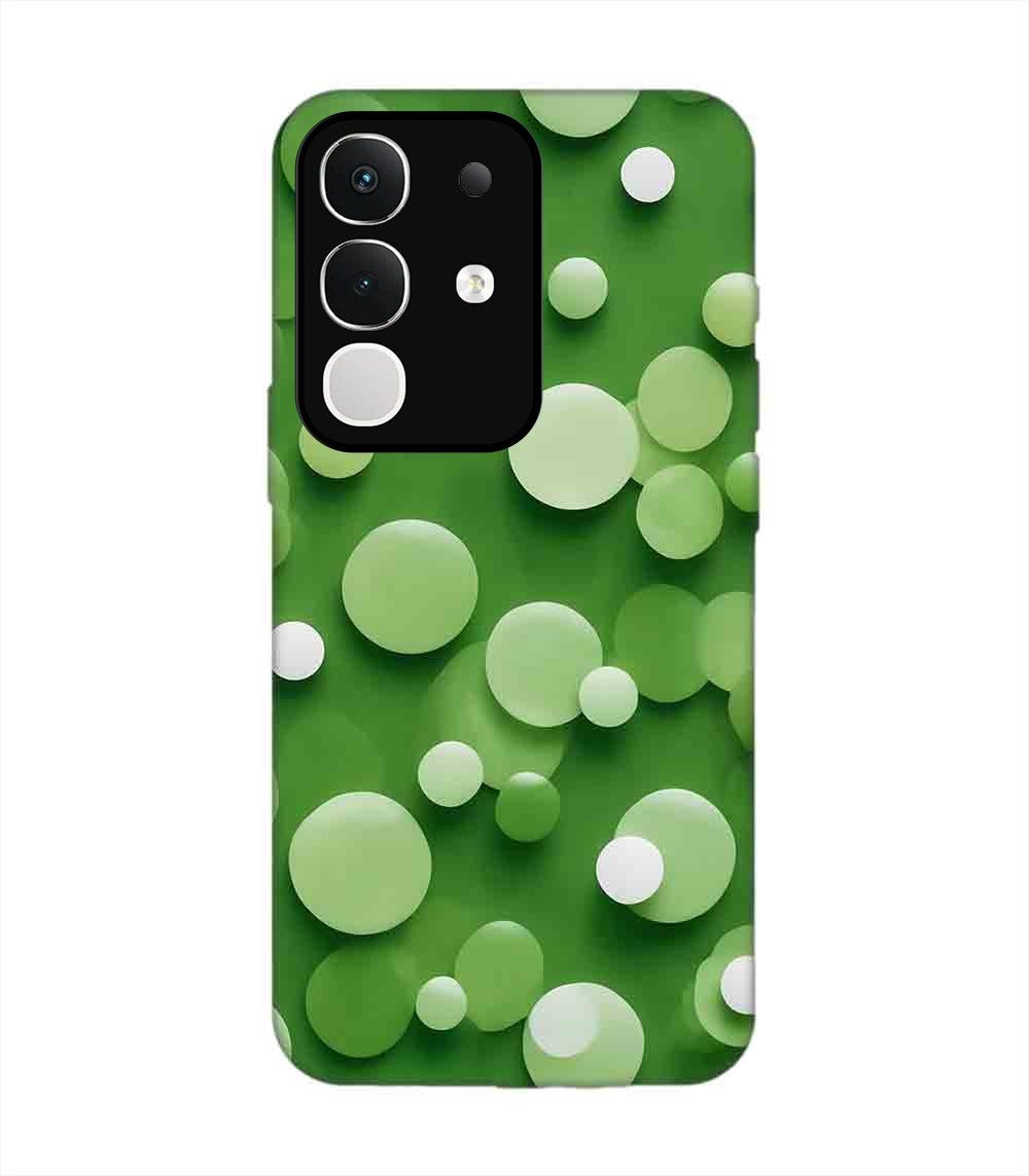 Custom Printed Case Cover for Iqoo Z10X (5G) close up green background with white polka dots