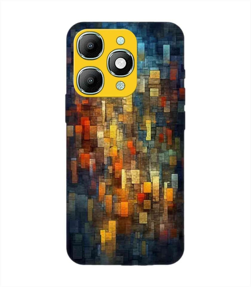 Custom Printed Case Cover for Itel A90 close up colorful mosaic squares shapes