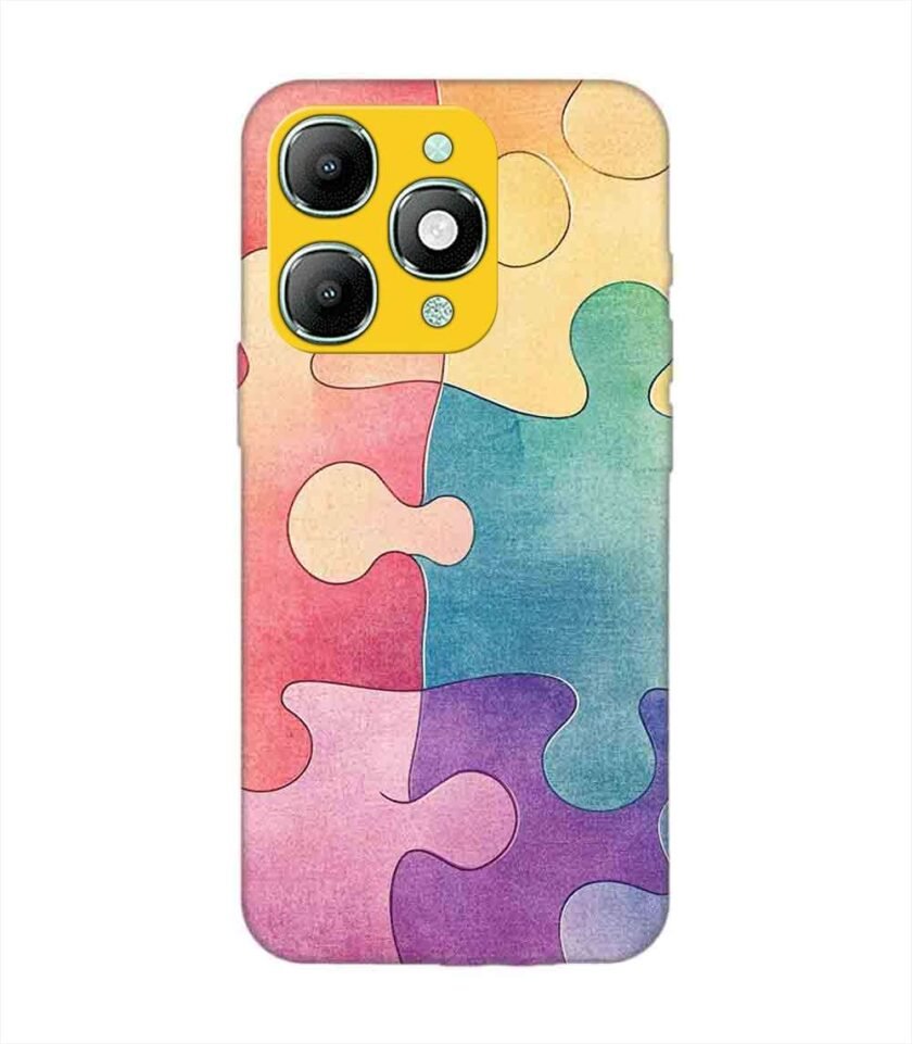 Custom Printed Case Cover for Itel A90 close up colorful puzzle piece