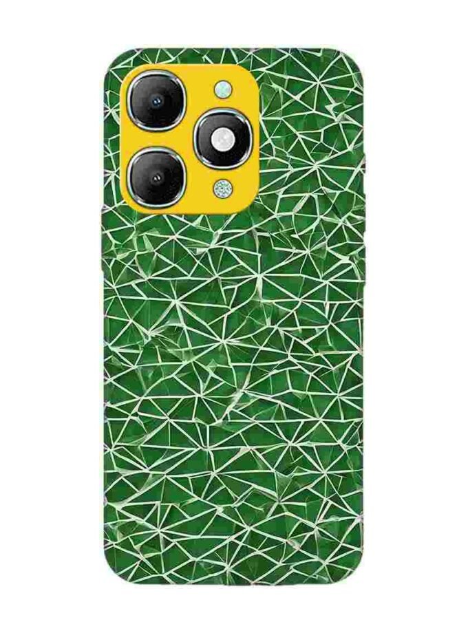 Custom Printed Case Cover for Itel A90 close up green white geometric pattern